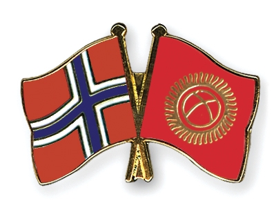 Fahnen Pins Norwegen Kirgisistan