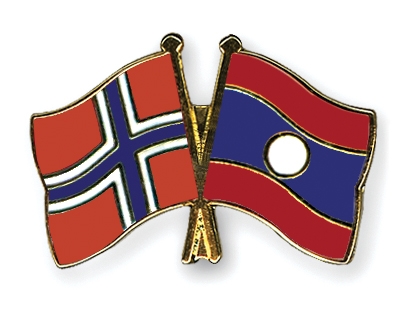 Fahnen Pins Norwegen Laos