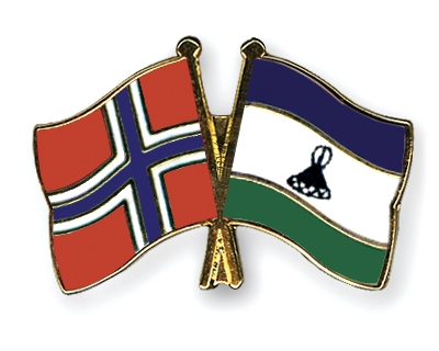 Fahnen Pins Norwegen Lesotho