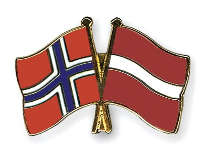 Fahnen Pins Norwegen Lettland