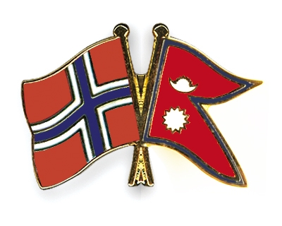 Fahnen Pins Norwegen Nepal