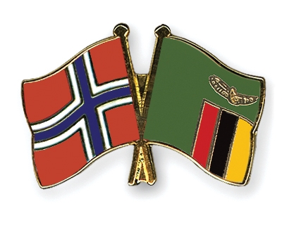 Fahnen Pins Norwegen Sambia