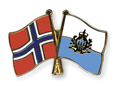 Fahnen Pins Norwegen San-Marino