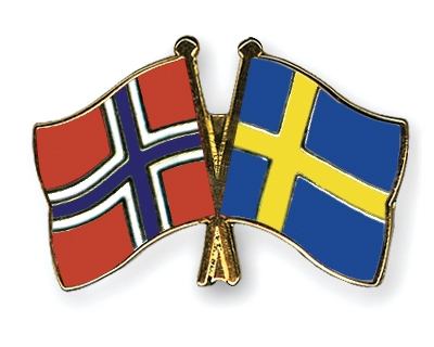 Fahnen Pins Norwegen Schweden