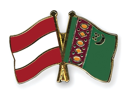 Fahnen Pins sterreich Turkmenistan