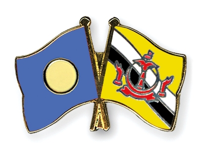 Fahnen Pins Palau Brunei-Darussalam