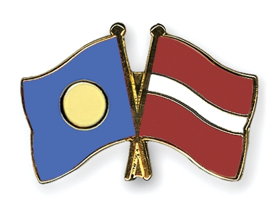 Fahnen Pins Palau Lettland