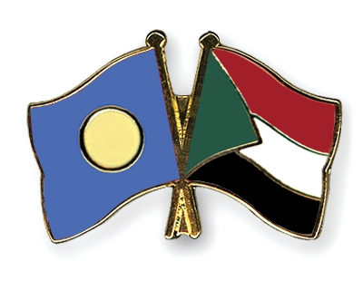 Fahnen Pins Palau Sudan