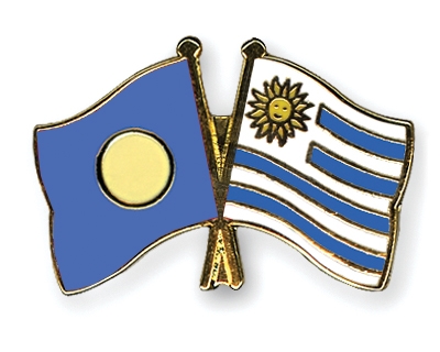 Fahnen Pins Palau Uruguay