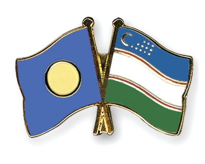 Fahnen Pins Palau Usbekistan