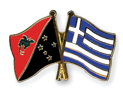 Fahnen Pins Papua-Neuguinea Griechenland