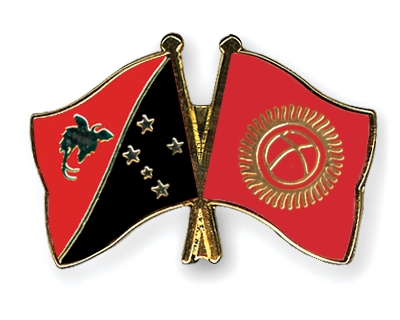 Fahnen Pins Papua-Neuguinea Kirgisistan