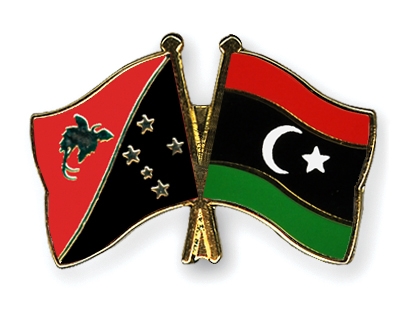 Fahnen Pins Papua-Neuguinea Libyen