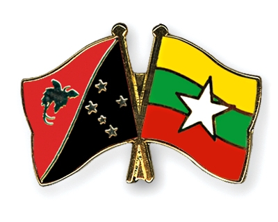 Fahnen Pins Papua-Neuguinea Myanmar