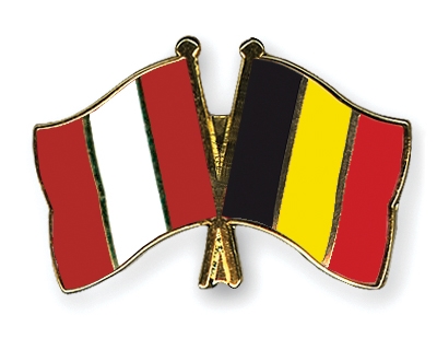 Fahnen Pins Peru Belgien