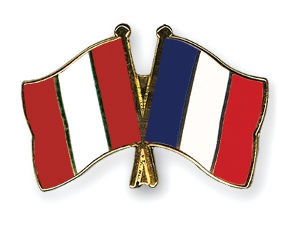 Fahnen Pins Peru Frankreich