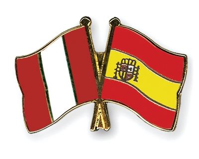 Fahnen Pins Peru Spanien