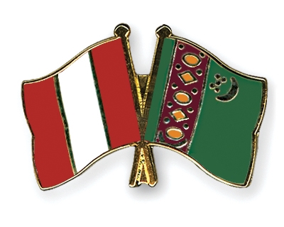 Fahnen Pins Peru Turkmenistan