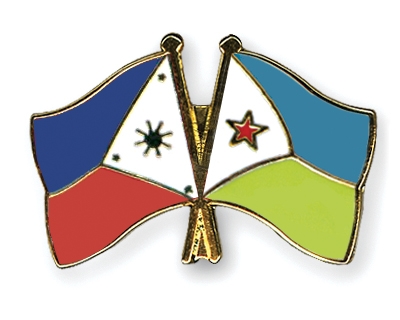 Fahnen Pins Philippinen Dschibuti