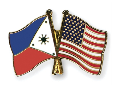 Fahnen Pins Philippinen USA