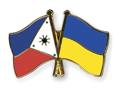 Fahnen Pins Philippinen Ukraine