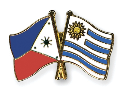 Fahnen Pins Philippinen Uruguay