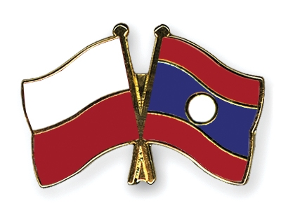 Fahnen Pins Polen Laos