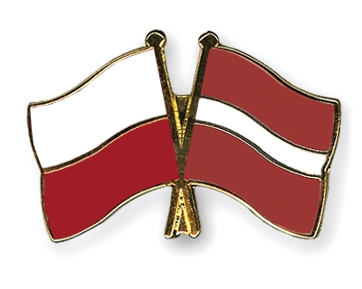 Fahnen Pins Polen Lettland