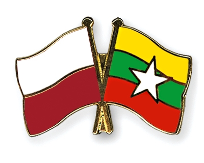 Fahnen Pins Polen Myanmar