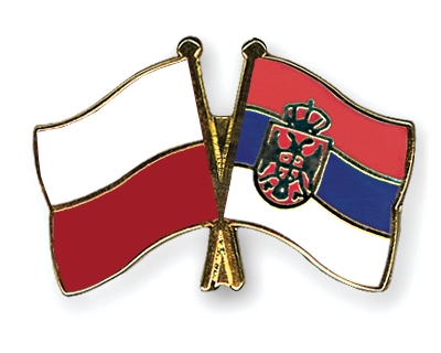 Fahnen Pins Polen Serbien