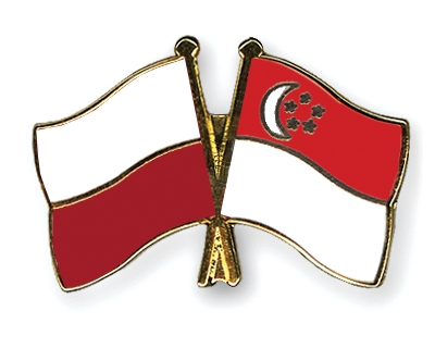 Fahnen Pins Polen Singapur