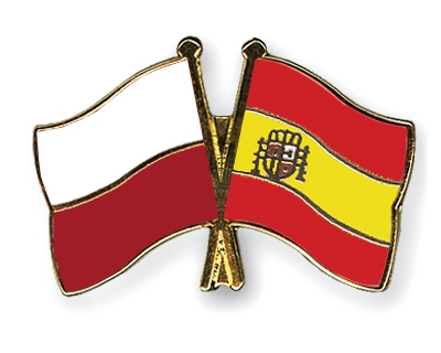 Fahnen Pins Polen Spanien