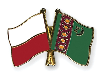 Fahnen Pins Polen Turkmenistan