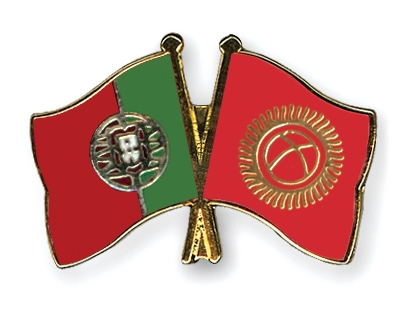 Fahnen Pins Portugal Kirgisistan