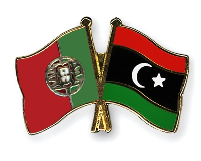 Fahnen Pins Portugal Libyen