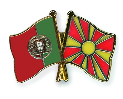 Fahnen Pins Portugal Mazedonien