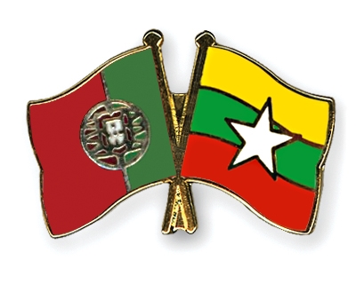 Fahnen Pins Portugal Myanmar