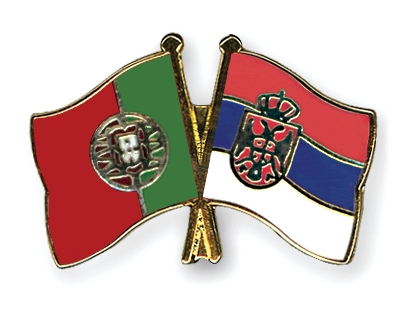 Fahnen Pins Portugal Serbien