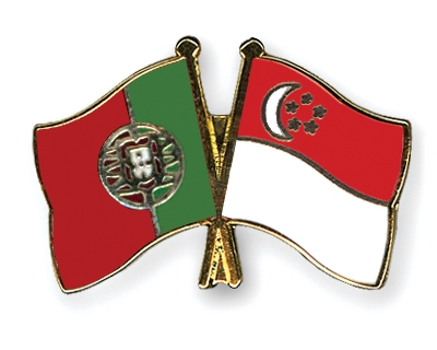 Fahnen Pins Portugal Singapur