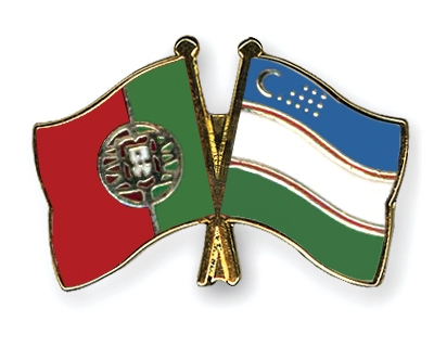 Fahnen Pins Portugal Usbekistan