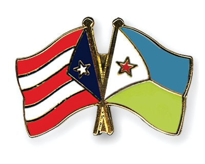 Fahnen Pins Puerto-Rico Dschibuti