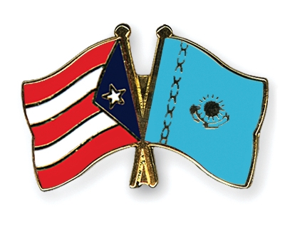 Fahnen Pins Puerto-Rico Kasachstan