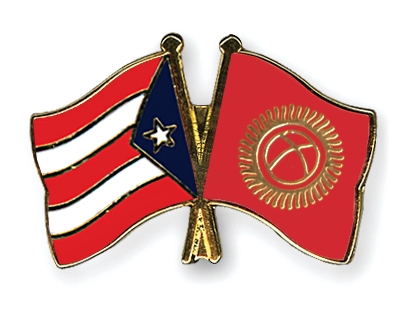 Fahnen Pins Puerto-Rico Kirgisistan