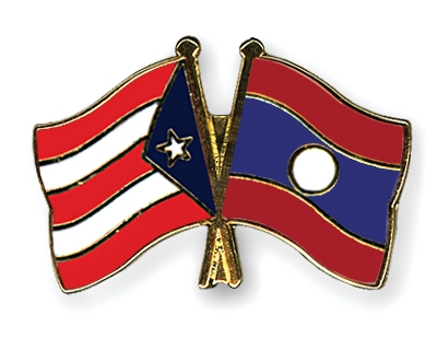 Fahnen Pins Puerto-Rico Laos