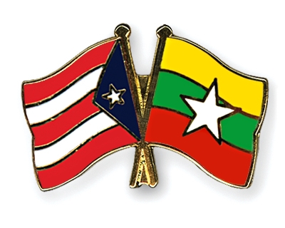 Fahnen Pins Puerto-Rico Myanmar