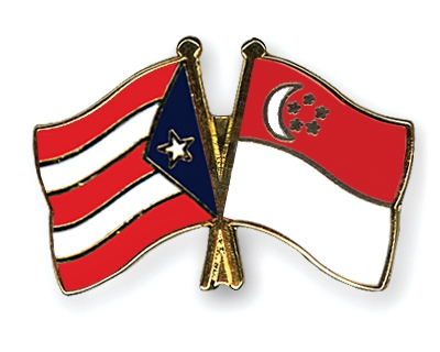 Fahnen Pins Puerto-Rico Singapur