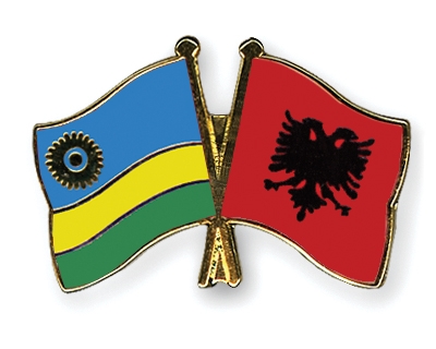 Fahnen Pins Ruanda Albanien