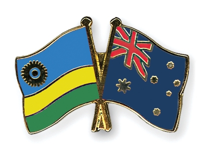 Fahnen Pins Ruanda Australien