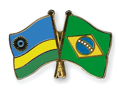 Fahnen Pins Ruanda Brasilien