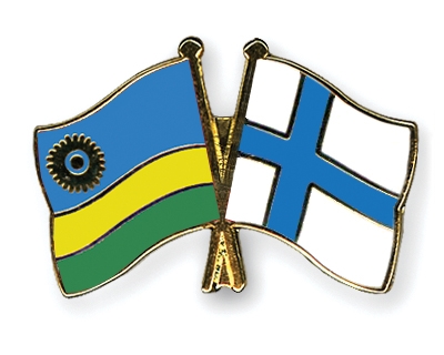 Fahnen Pins Ruanda Finnland